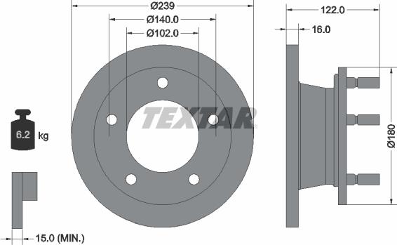 Textar 92038900 - Bremžu diski ps1.lv