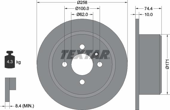 Textar 92038400 - Bremžu diski ps1.lv