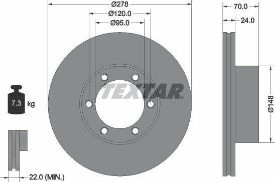 Textar 92033100 - Bremžu diski ps1.lv