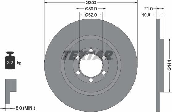 Textar 92033700 - Bremžu diski ps1.lv