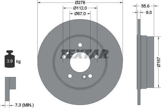 Textar 92032705 - Bremžu diski ps1.lv