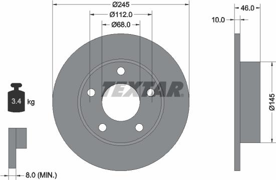 Textar 92037400 - Bremžu diski ps1.lv