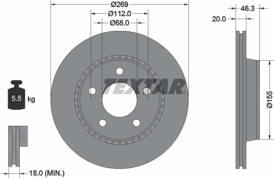 Textar 92037100 - Bremžu diski ps1.lv