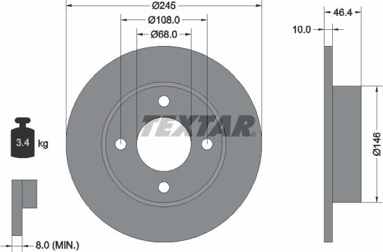 Textar 92037300 - Bremžu diski ps1.lv