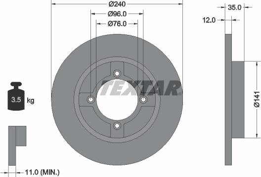 Textar 92029300 - Bremžu diski ps1.lv