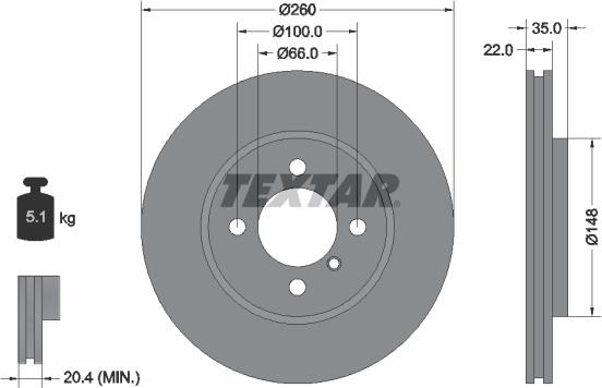 Textar 92026505 - Bremžu diski ps1.lv