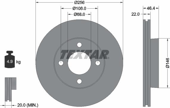 Textar 92026000 - Bremžu diski ps1.lv