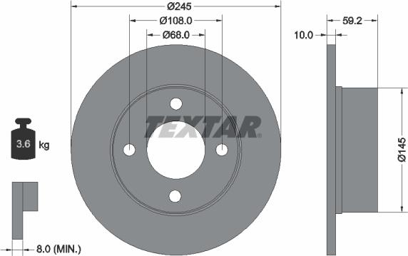 Textar 92026100 - Bremžu diski ps1.lv