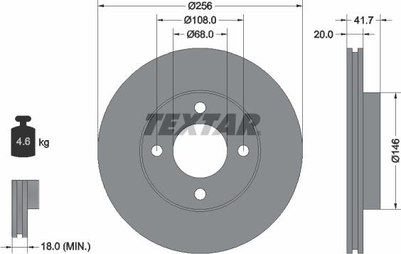 Textar 92026200 - Bremžu diski ps1.lv