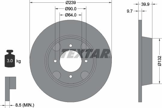 Textar 92020600 - Bremžu diski ps1.lv