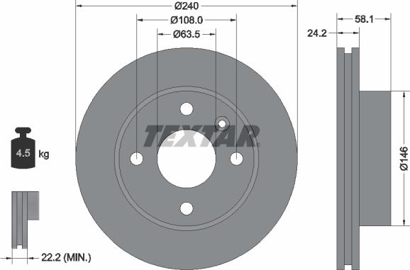 Textar 92022900 - Bremžu diski ps1.lv