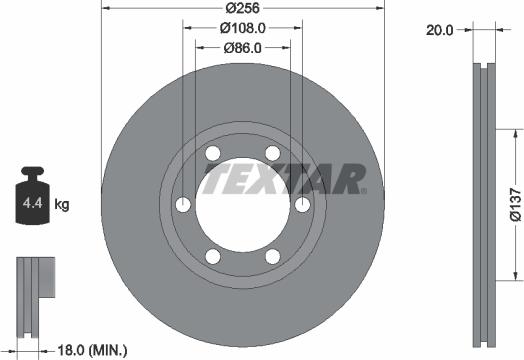 Textar 92079600 - Bremžu diski ps1.lv