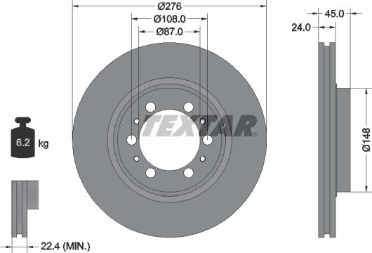 Textar 92079800 - Bremžu diski ps1.lv