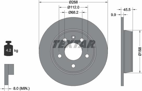 Textar 92074300 - Bremžu diski ps1.lv