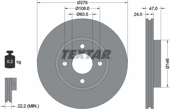 Textar 92075400 - Bremžu diski ps1.lv