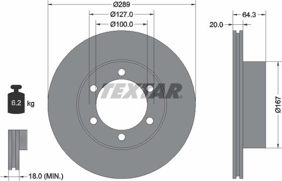 Textar 92076300 - Bremžu diski ps1.lv