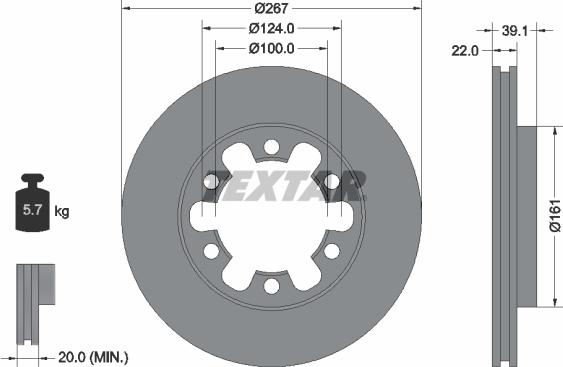 Textar 92070100 - Bremžu diski ps1.lv