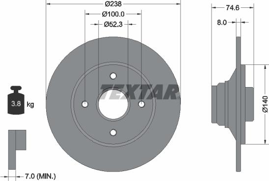 Textar 92070300 - Bremžu diski ps1.lv