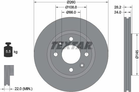 Textar 92078600 - Bremžu diski ps1.lv