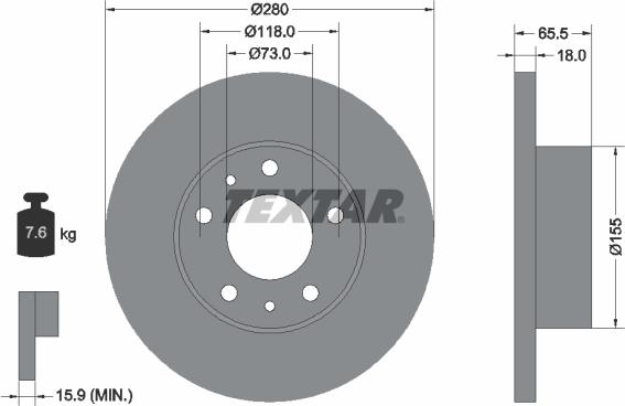 Textar 92073700 - Bremžu diski ps1.lv