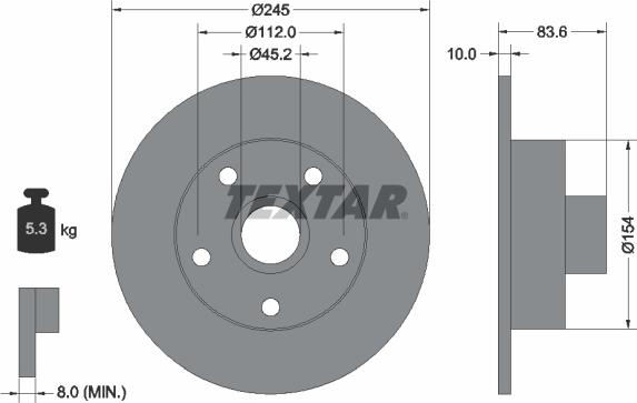 Textar 92072105 - Bremžu diski ps1.lv