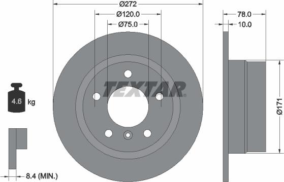 Textar 92072300 - Bremžu diski ps1.lv