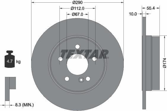 Textar 92072705 - Bremžu diski ps1.lv