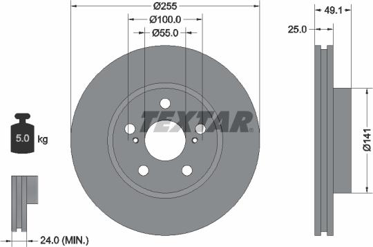 Textar 92077400 - Bremžu diski ps1.lv