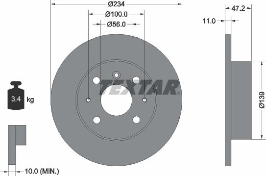 Textar 92077000 - Bremžu diski ps1.lv