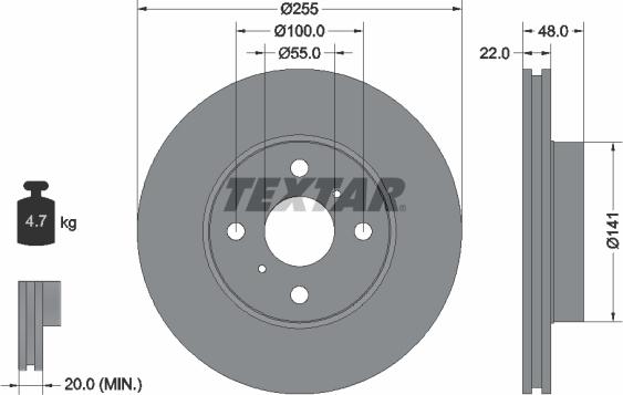 Textar 92077200 - Bremžu diski ps1.lv