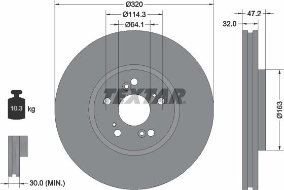 Textar 92194900 - Bremžu diski ps1.lv