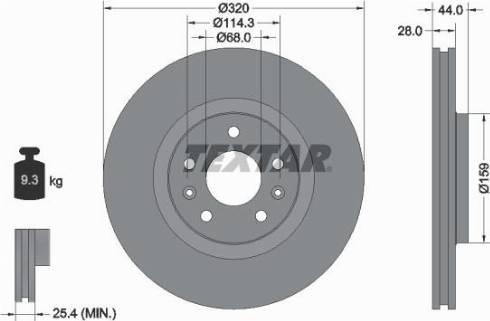 Textar 92195400 - Bremžu diski ps1.lv