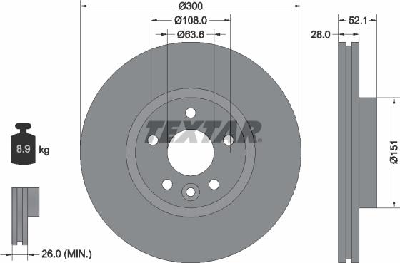 Textar 92196905 - Bremžu diski ps1.lv