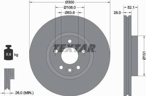 Textar 92196900 - Bremžu diski ps1.lv