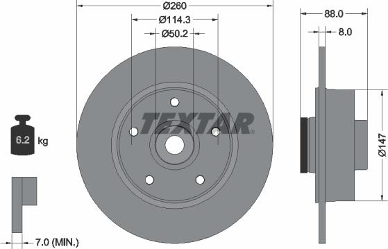 Textar 92196000 - Bremžu diski ps1.lv