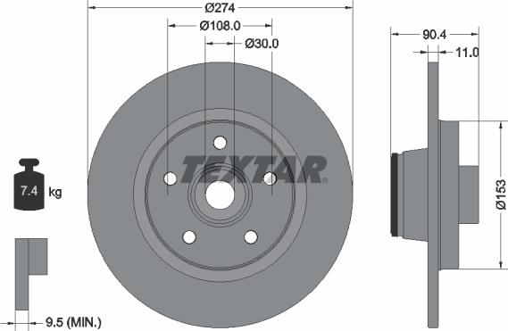 Textar 92196200 - Bremžu diski ps1.lv