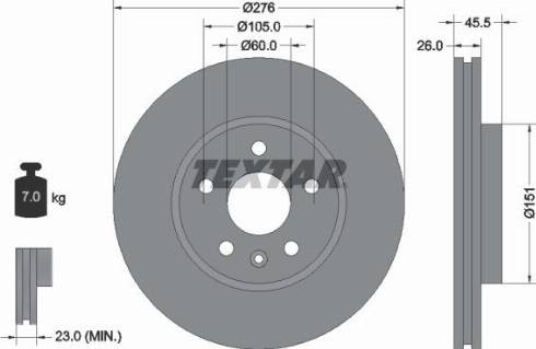 Textar 92198900 - Bremžu diski ps1.lv