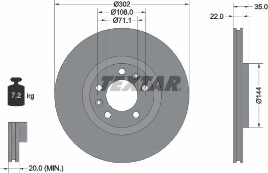 Textar 92197103 - Bremžu diski ps1.lv