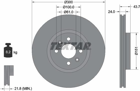 Textar 92149503 - Bremžu diski ps1.lv