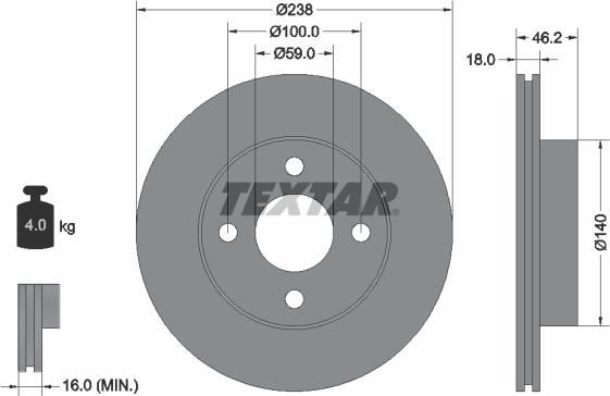 Textar 92144300 - Bremžu diski ps1.lv