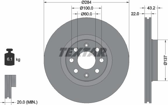 Textar 92145800 - Bremžu diski ps1.lv