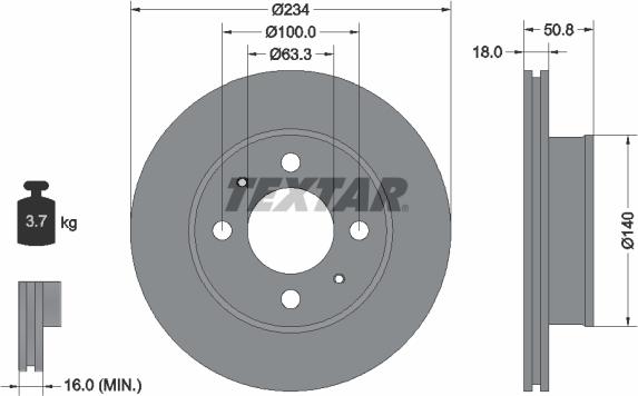 Textar 92146803 - Bremžu diski ps1.lv