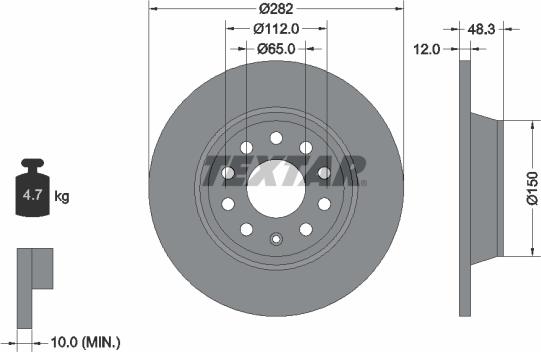 Textar 92140805 - Bremžu diski ps1.lv