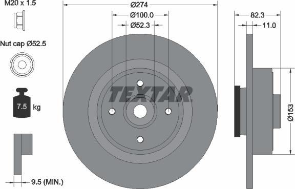 Textar 92141400 - Bremžu diski ps1.lv