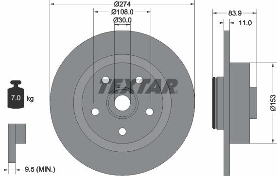 Textar 92142200 - Bremžu diski ps1.lv