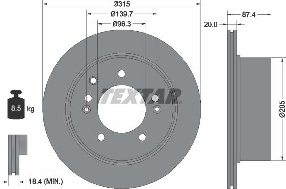 Textar 92147400 - Bremžu diski ps1.lv