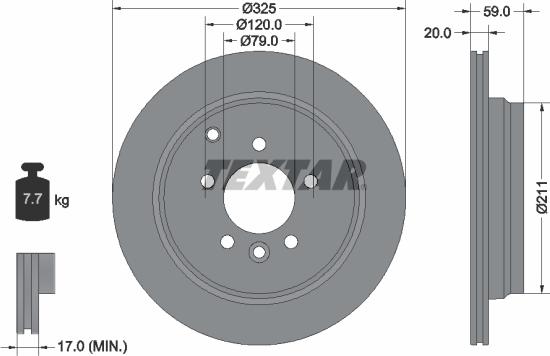 Textar 92147605 - Bremžu diski ps1.lv