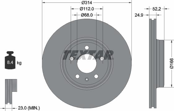 Textar 92159905 - Bremžu diski ps1.lv