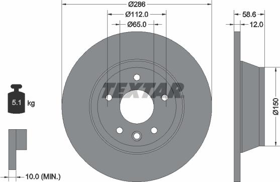 Textar 92159403 - Bremžu diski ps1.lv