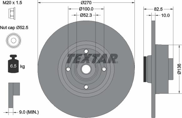 Textar 92154500 - Bremžu diski ps1.lv